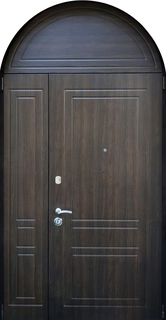 Полуторная входная термодверь с арочной фрамугой (отделка МДФ) Полуторная входная термодверь с арочной фрамугой (отделка МДФ)