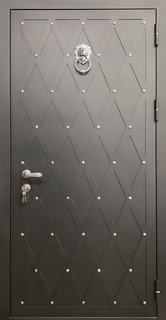 Входная термодверь с порошковой покраской и кнокером